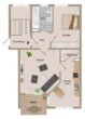 Grundrissplan - Gut vermietete 2-Zimmerwohnung in Ortsrandlage