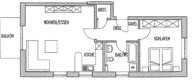 Grundrissplan - Exklusive 2-Zimmerwohnung im 1. OG mit Lift