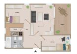 Grundriss - 3-Zimmerwohnung mit Dachterrasse und Weitblick