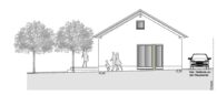 Ansicht Süden - Schwellenloser Bungalow – Neubau zum Erstbezug
