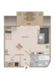 Grundrissplan - Renovierte 1-Zimmerwohnung mit Stellplatz